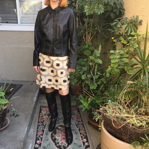 Black Sergio Rossi pull on leather boots in box